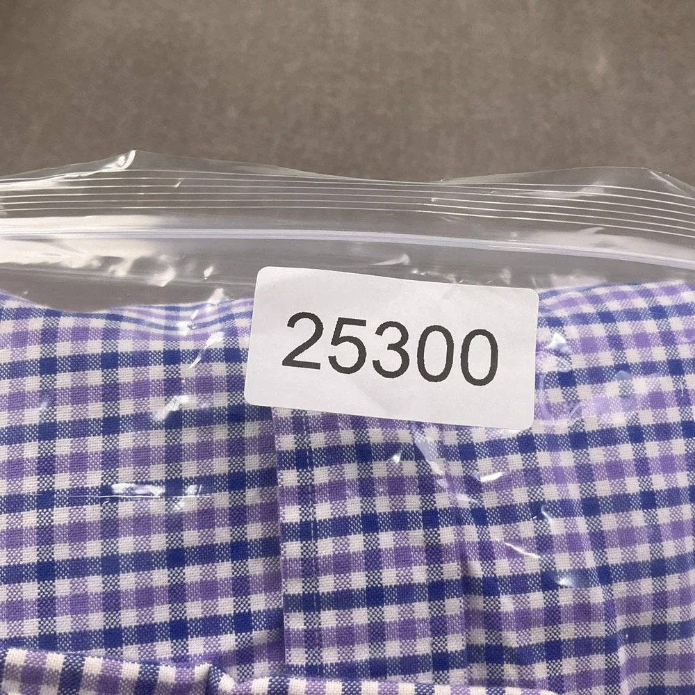 Ralph Lauren Mens Men Purple Gingham Check Cotton Long Sleeve Preppy Classic
